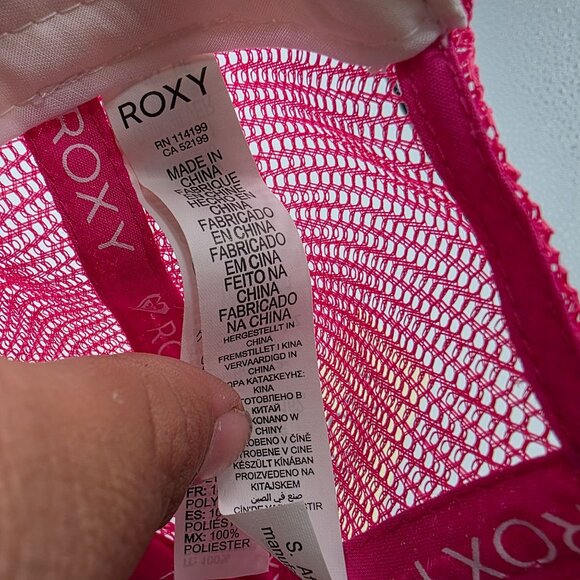 Roxy Eat Beach Sleep Repeat Womens Pink White Trucker Hat Outdoors Summer - Picture 7 of 10